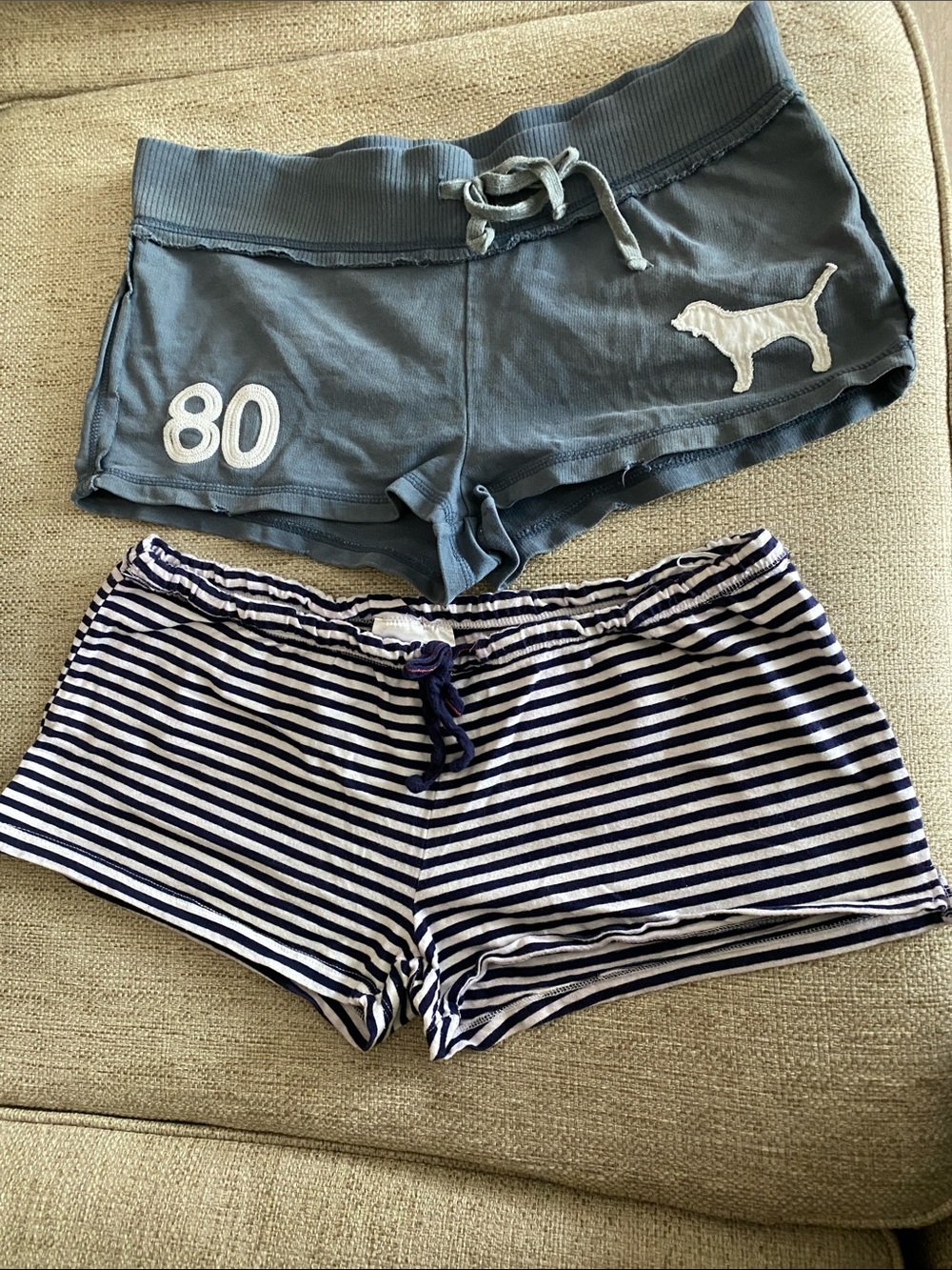 PINK Victoria's Secret Gray Dog Logo Athletic Lounge Shorts